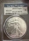 American Silver Eagle 2014 (W) $1 PCGS MS70