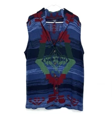 Chaps Ralph Lauren Sweater Womens 3X Shawl Collar Aztec Southwestern Vest