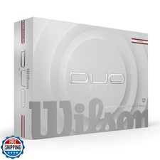 WILSON 2025 Duo Soft TRK360 Golf Balls - White/Red Stripe, 12 Balls