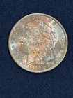 1885-O Morgan Silver Dollar--Spectacular Rainbow Toning--BU+++