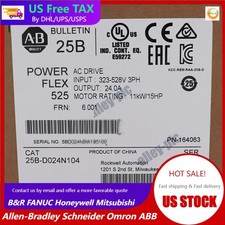 AB Allen Bradley 25B-D024N104 /A Powerflex 525 AC Drive 15HP Surplus SEALED