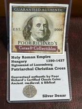 Sigismund Eternal Crusader 1387-1437 Silv Den. Patriarchal Christian Cross CC136