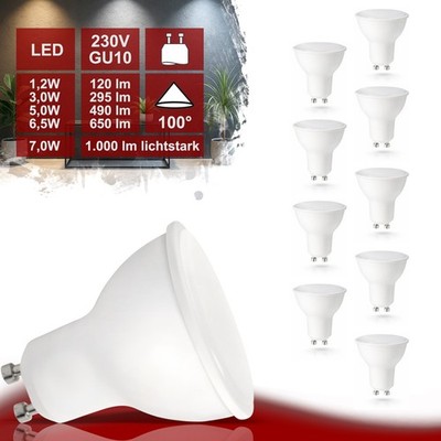 LED GU10 Leuchtmittel 1W 3W 5W 6,5W 7W Lampe 230V Spot Birne Strahler SET