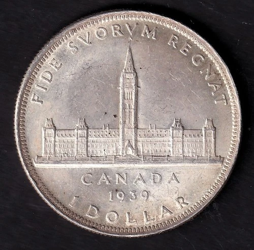 Canada 1939 $1 One Silver Dollar King George VI Royal Visit .800 Silver #1