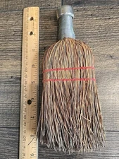 Vintage Wire Wrap Whisk Hand Broom Primitive Rustic 7 1/2" Fits Rite Hanger Red 