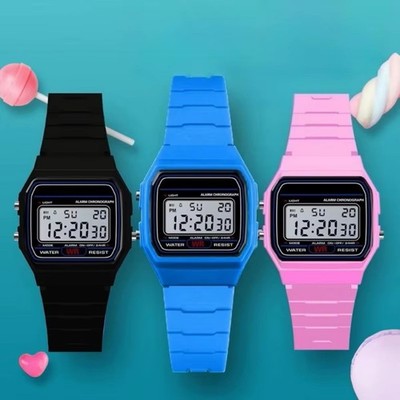 F91W Classic NEU Digital Retro Sport Alarm Stoppuhr schwarz Uhr