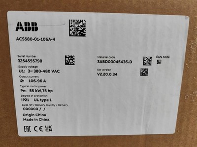 1PC New ABB ACS580-01-106A-4 Inverter ACS58001106A4 Fast Shipping