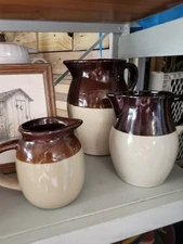 Three Mid 20th Century USA Pottery Stoneware Pitcher