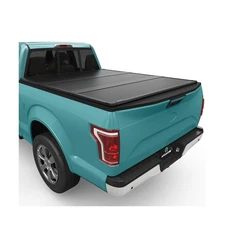 AUTOSAVER88 FRP Hard Tri-fold Truck Bed Tonneau Cover Fits for Ford F-150 F15...