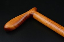 Cane Walking stick Dark Curly Tiger Maple wood handmade hand crafted 1