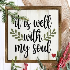 It Is Well With My Soul Wooden Framed Plaque Sign Religious Home Decoration Gift
