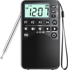 Battery Operated Portable Pocket AM/FM Radio Digital Tuning, Loud Speaker, Exc