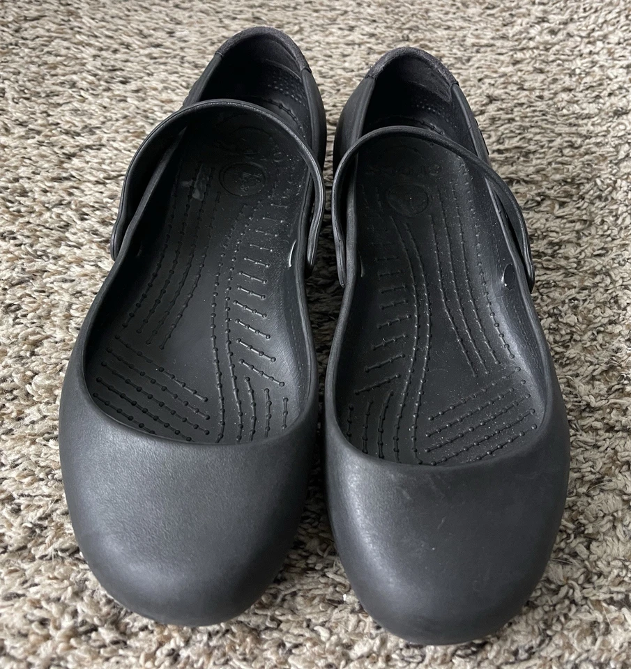 Женские туфли Crocs Alice Mary Jane размер 9 черные плоские водонепроницаемые нескользящие - Изображение 3 из 4