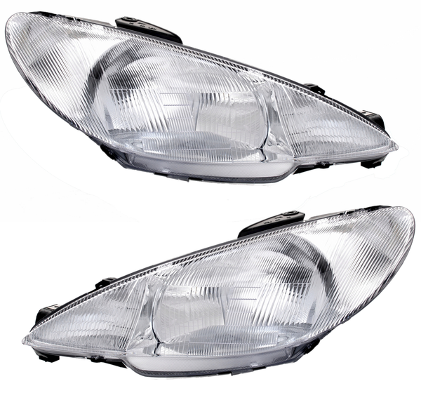 Scheinwerfer Set FüR Peugeot 206 1998-2003 H4 LWR Streuscheibe Halogen-image