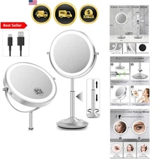 Makeup Mirror with Lights 30X Magnification Adjustable Brightness Cordless