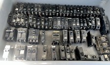 Lot of 70 Circuit Breakers assorted Single Double 3 Pole Mostly 20 Amp Lot 138