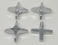 Danco Chrome Cross Arm Sink Faucet Handles Hot Cold Mixed Lot of 4 Vintage