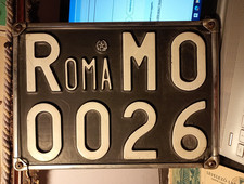 Targa Automobile D'EPOCA " ROMA M00026" ORIGINALE COMPLETA PORTA-TARGA VINTAGE