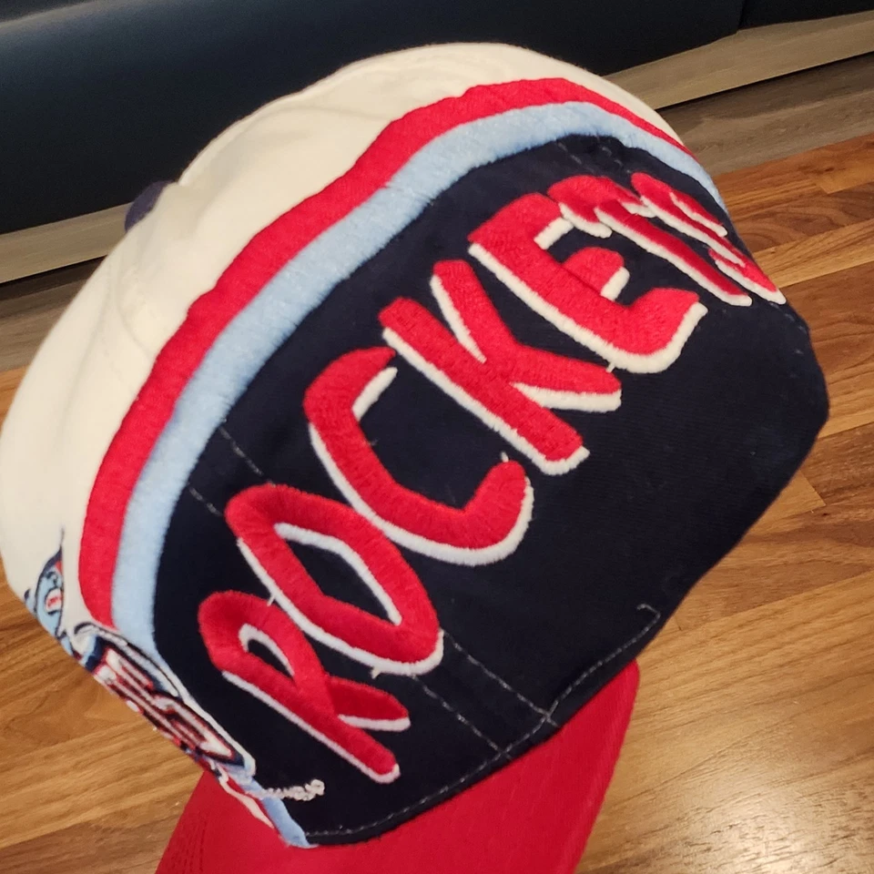 休斯顿火箭队复古 90 年代侧拼出双胞胎企业平沿帽 — 第 4/4 张图片