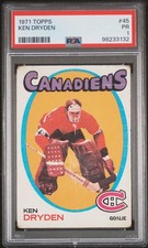 1971-72 Topps Ken Dryden (HOF RC) #45 - Montreal Canadiens - (PSA 1)
