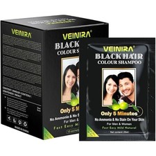 VEINIRA  NATURAL HAIR DYE SHAMPOO BLACK AND DARK BROWN
