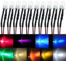 10pcs Dc 3v 6v 12v 24v Pre Wired 3mm 5mm Led Light Lamp Bulb Prewired Emitting D