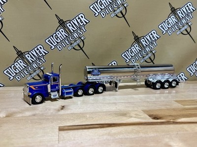 ミニカー 1/64 DCP Peterbilt 389 with Tanker Dcp 1/64 Peterbilt 389 Day Cab Walker Milk Tanker Trailer Semi