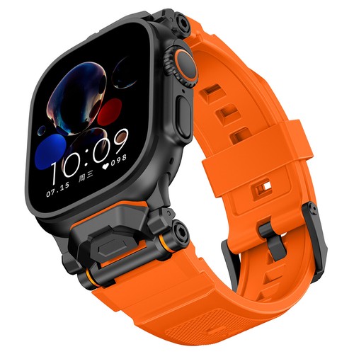 Conector de metal de banda de goma de silicona para Apple Watch Ultra/10/9/8/7/SE/6/5/4/3 - Imagen 16 de 73