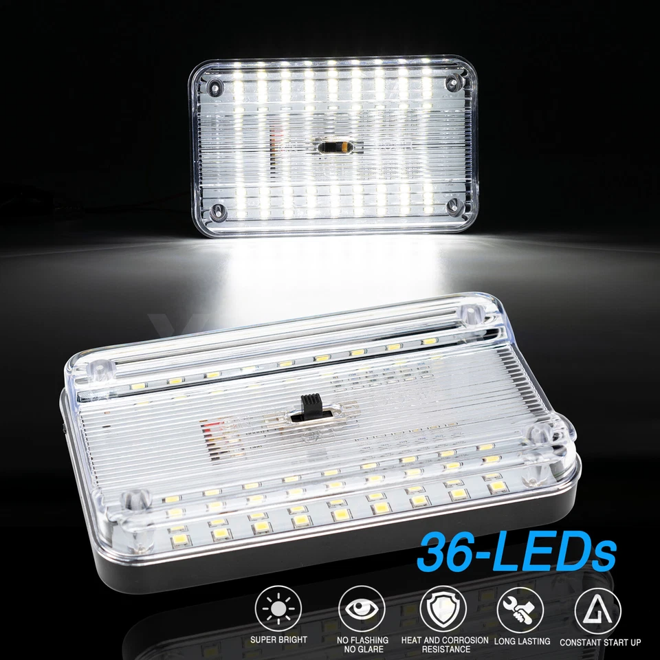 Universal Car Interior Light Ceiling Dome Reading Lamp White LED Vehicle Van 12V - Image 2 of 4