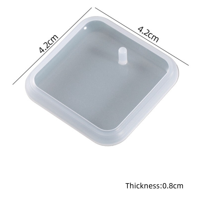 20Pcs Square Resin Silicone Keychain Moulds with Hole, 42mm X 42mm