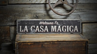 Custom Welcome Home Name Sign - Rustic Hand Made Vintage Wooden