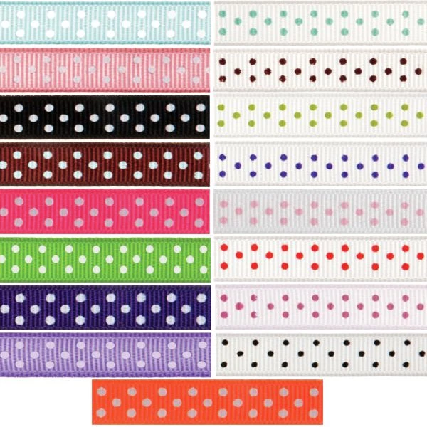 CELEBRATION RIBBON Celebrate Ribbon 6mm x 5m Grosgrain Spots Polka Dots Multi Colour