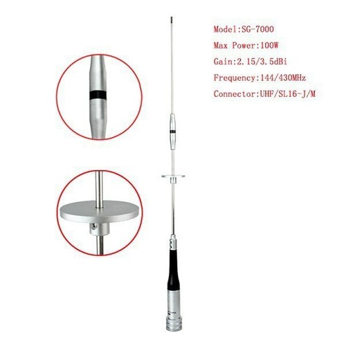 Antena mobilna SG7000 dwupasmowa 2m 70cm 2,15 / 3,8dB PL259 anteny wzmocnienia dalekiego zasięgu - Zdjęcie 10 z 10
