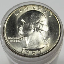 1967 Washington Quarters Original Gem BU Roll of 40 Brilliant Uncirculated Coins