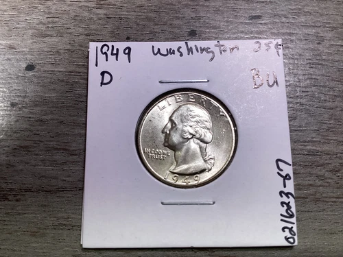 1949 D Washington 90% Silver Quarter in BU Condition Denver Mint 021623 67ru