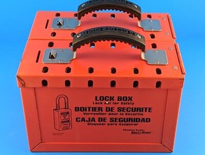 Master Lock 0498-05000 Lock Out Safety Lock Box, Red 12 Slots 049805000 Lot of 2
