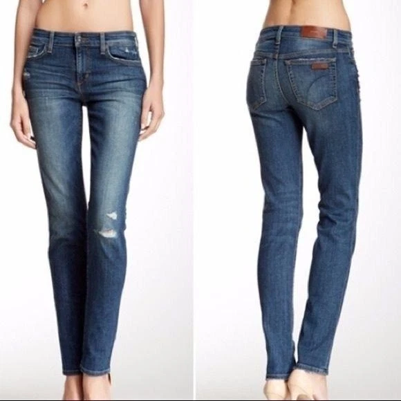 Joe’s Jeans size 24 Straight Leg Distressed Mid Rise Stretch Erina Wash