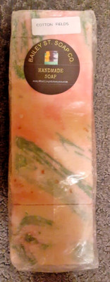 Cotton Field Cold Processed handmade soap loaf,  9 precut bars Free Shipping