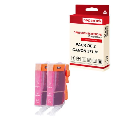 Cartouche CANON 571XL Magenta compatible x2 NOPAN-INK - Photo 1/3