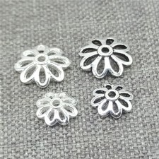 30pcs of 925 Sterling Silver Floral Blossom Flower Bead Cap for Bracelet 6mm 8mm