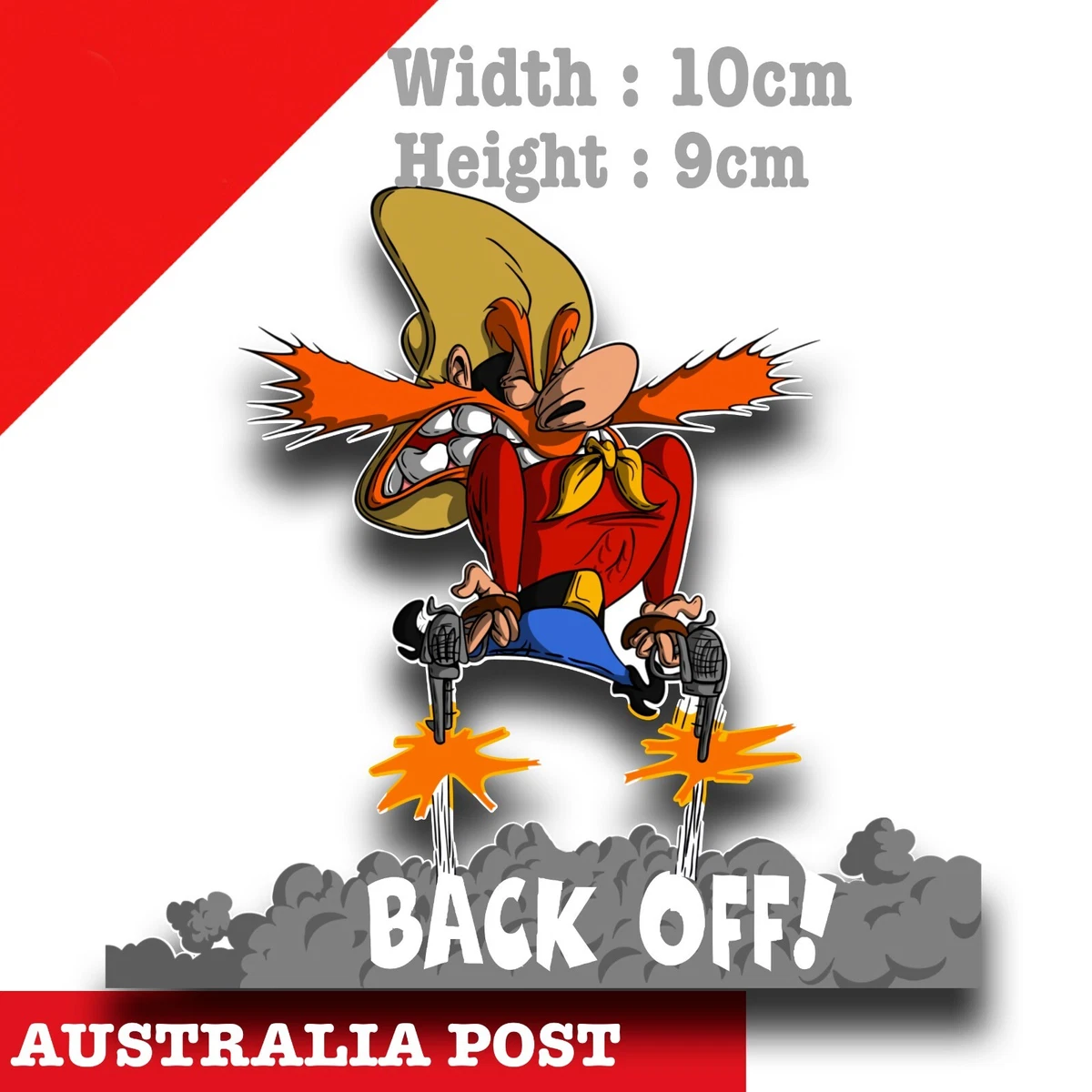 Yosemite Sam Back OFF Funny Looney Tune cowboy Sticker eBay