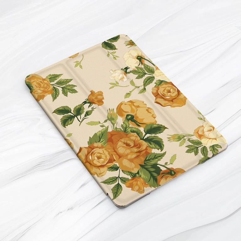 Capa floral vintage flores amarelas para iPad 10.2 Air 3 4 5 Pro 9.7 11 12.9 Mini - Imagem 3 de 4
