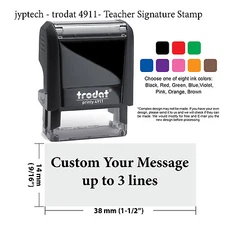 Custom Message w. Your Logo - Mini 4911 Self Inking Rubber Stamp-9/16x1-1/2" 