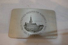 Independence Hall U.S. Bicentenial  1776-1976 Silver Tone belt buckle