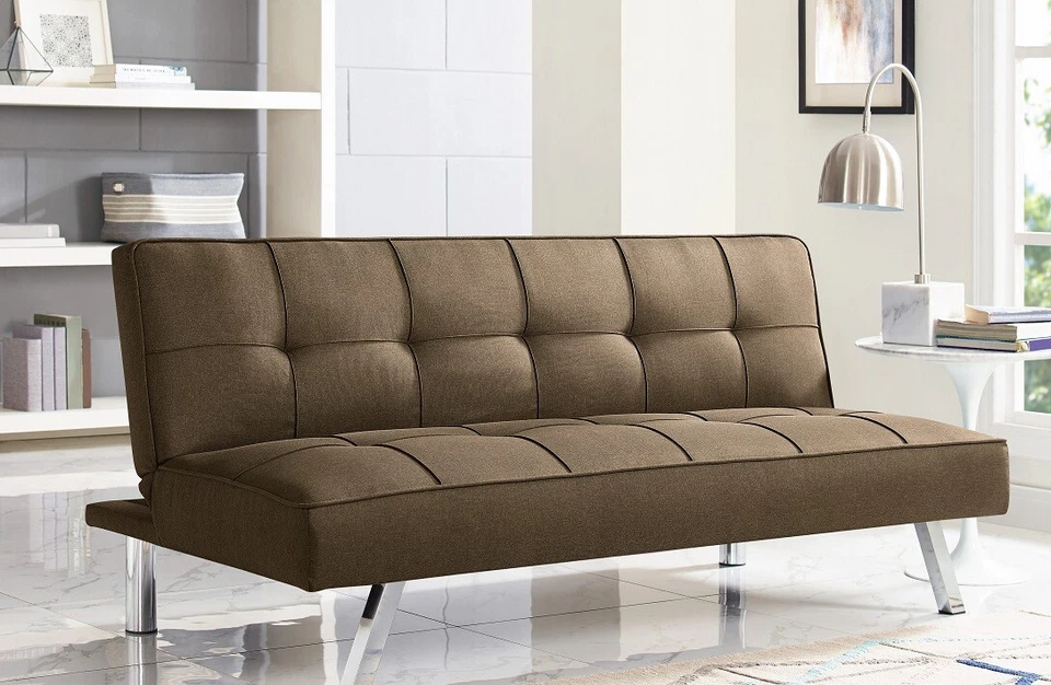 Futon Sofa Bed Sleeper Convertible Couch 3 Seat Foldable Full Size With Mattress - Image 4 of 4