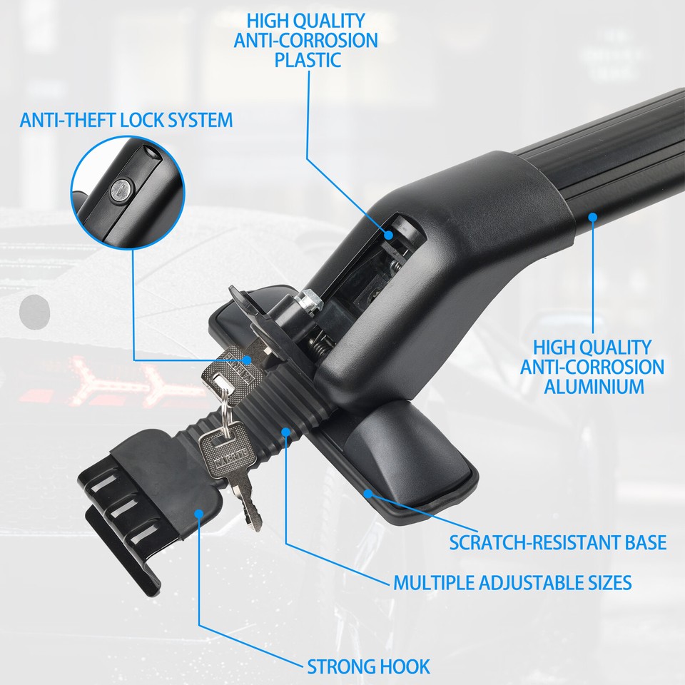 2X Universal Car Top Roof Rack Cross Bar 43.3" Luggage Carrier Aluminum