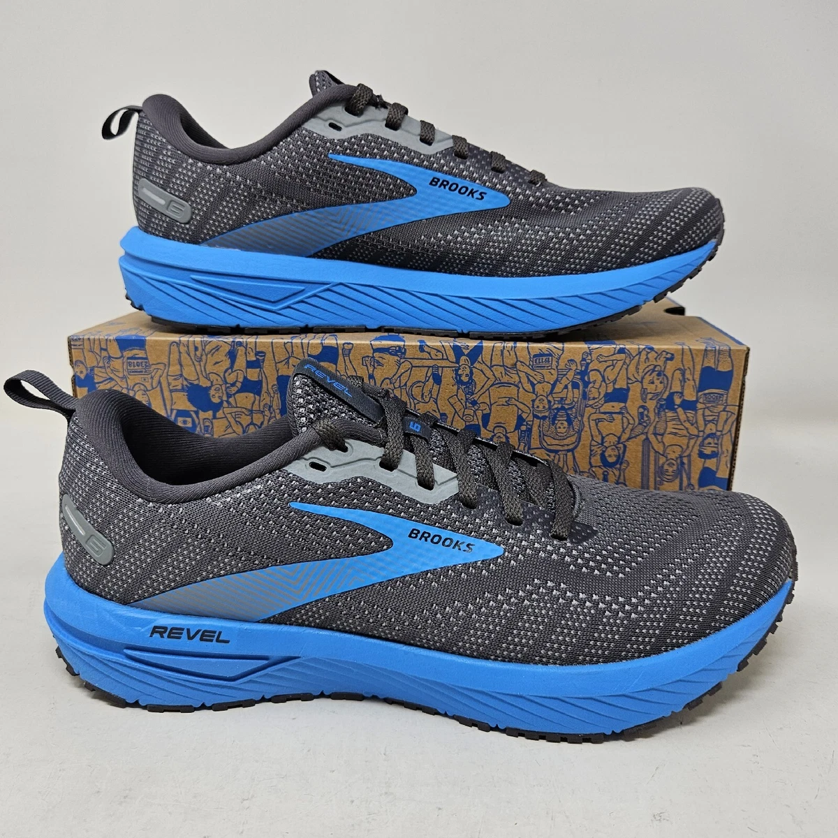 Men's Brooks Revel 6 Running Shoe / Black Blue / 110398 1D 066 / Size 11.5