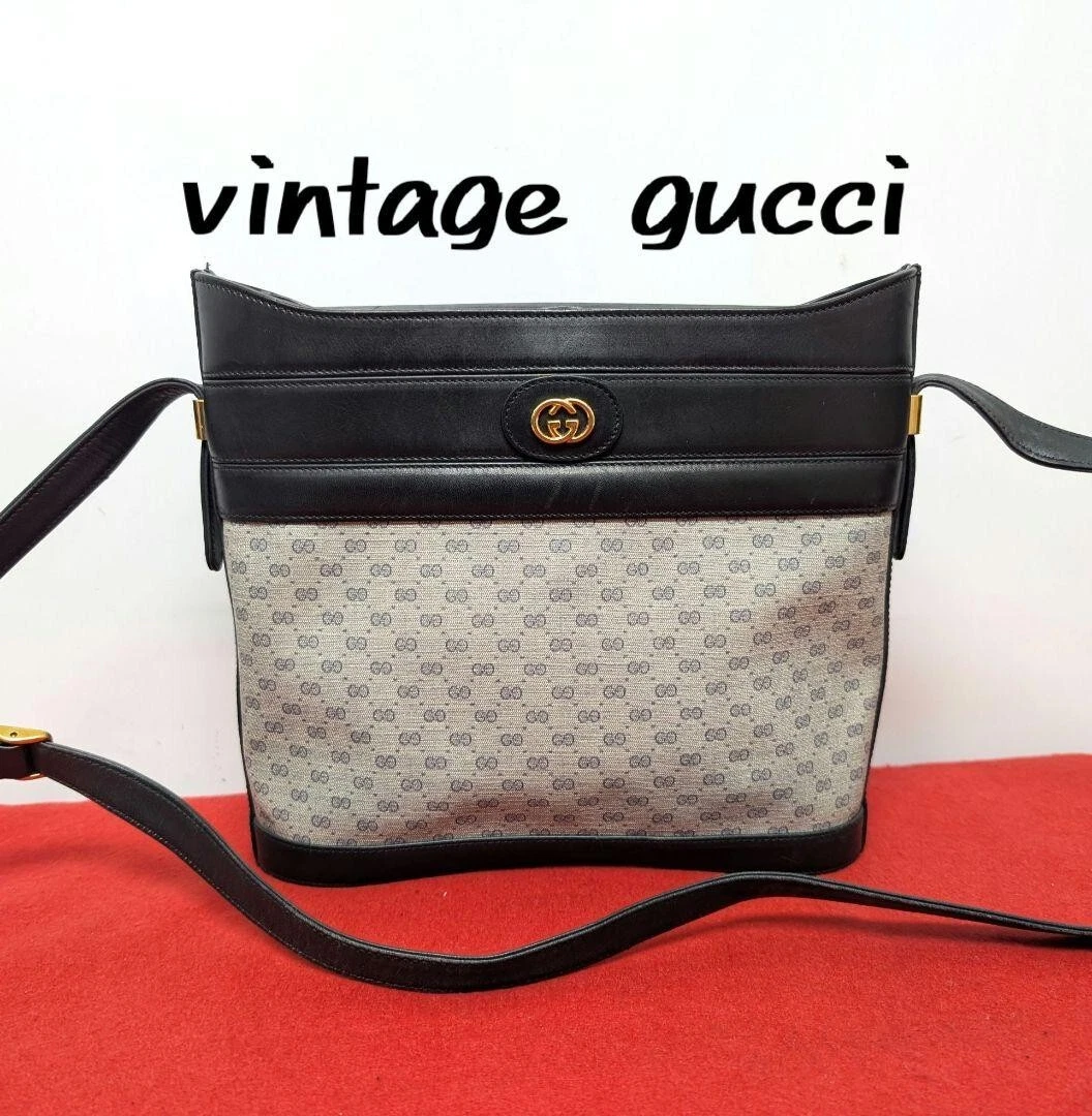 Sac bandoulière GUCCI logo Micro GG Guccissima cuir bleu marine occasion