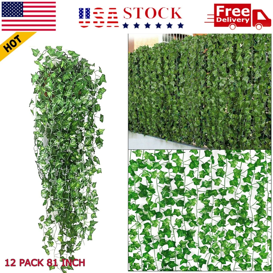 Artificial Hanging Plant 81 Feet Silk Ivy Vine Garland Fake Home Garden Decor - Image 2 of 4