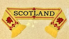 SCOTLAND 60" x 6.5" Tubular Scarf with Fringe Yellow/Red/Black 'Rampant Lion'